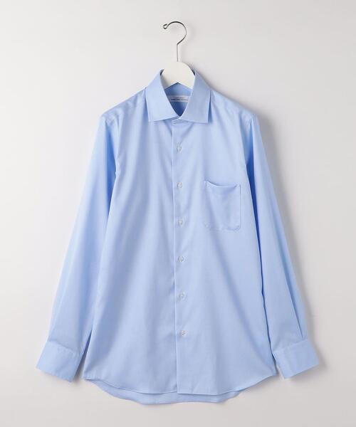 green label relaxing(グリーンレーベルリラクシング)の「<green label relaxing>Cヘリンボーン スリム セミワイド ドレスシャツ -イージーアイロン-(ビジネスシャツ・メンズ・ホワイト/ライトグレー/ライトブルー・39cm/42cm/43cm/40cm/38cm/41cm/37cm)」の10枚目の写真