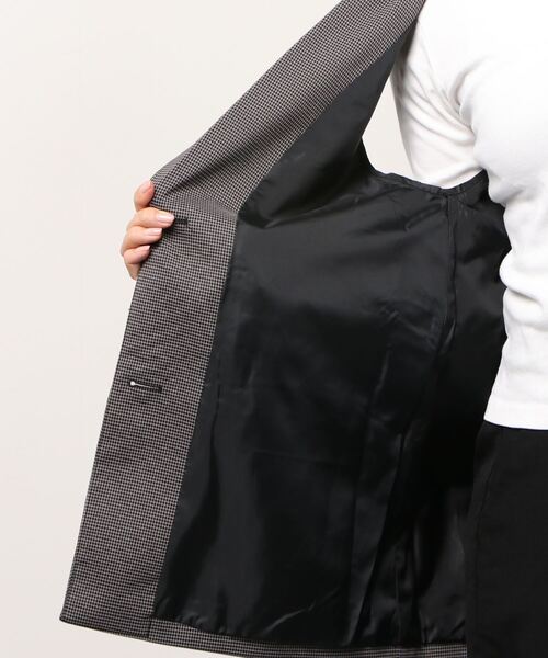 Per sist ence（パーシエンス）の「Per sist ence/パーシエンス　マイクロチェック ノースリーブジャケット（ベスト・レディース・ブラック/ベージュ/アイボリー・FREE）」の4枚目の写真