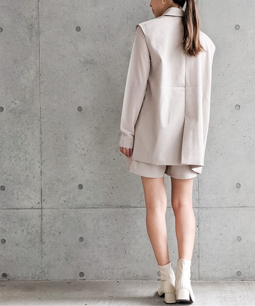 Per sist ence（パーシエンス）の「Per sist ence/パーシエンス　マイクロチェック ノースリーブジャケット（ベスト・レディース・ブラック/ベージュ/アイボリー・FREE）」の12枚目の写真