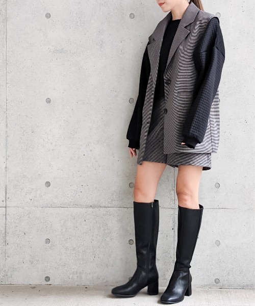 Per sist ence（パーシエンス）の「Per sist ence/パーシエンス　マイクロチェック ノースリーブジャケット（ベスト・レディース・ブラック/ベージュ/アイボリー・FREE）」の22枚目の写真