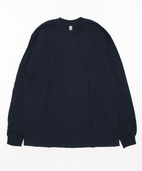 LOS ANGELES APPAREL(ロサンゼルスアパレル)の「《LOS ANGELES APPAREL》LA APPAREL 6.5oz GARMENT DYED CREW L/S TEE - 6.5オンス ガーメントダイ クルーネックTシャツ長袖(Tシャツ/カットソー・メンズ・ブラック/グレー/グリーン/ゴールド/ホワイト/ネイビー/ブルー/オレンジ・X-LARGE/LARGE/MEDIUM/SMALL)」の5枚目の写真
