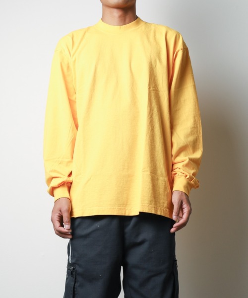 LOS ANGELES APPAREL(ロサンゼルスアパレル)の「《LOS ANGELES APPAREL》LA APPAREL 6.5oz GARMENT DYED CREW L/S TEE - 6.5オンス ガーメントダイ クルーネックTシャツ長袖(Tシャツ/カットソー・メンズ・ブラック/グレー/グリーン/ゴールド/ホワイト/ネイビー/ブルー/オレンジ・X-LARGE/LARGE/MEDIUM/SMALL)」の8枚目の写真