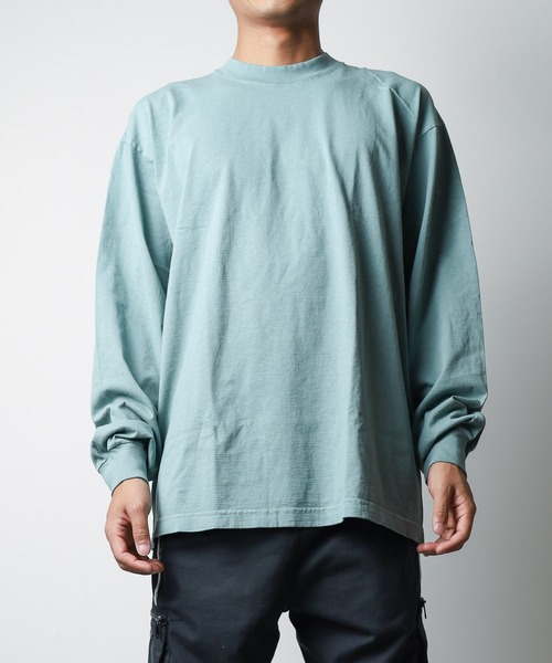 LOS ANGELES APPAREL(ロサンゼルスアパレル)の「《LOS ANGELES APPAREL》LA APPAREL 6.5oz GARMENT DYED CREW L/S TEE - 6.5オンス ガーメントダイ クルーネックTシャツ長袖(Tシャツ/カットソー・メンズ・ブラック/グレー/グリーン/ゴールド/ホワイト/ネイビー/ブルー/オレンジ・X-LARGE/LARGE/MEDIUM/SMALL)」の1枚目の写真