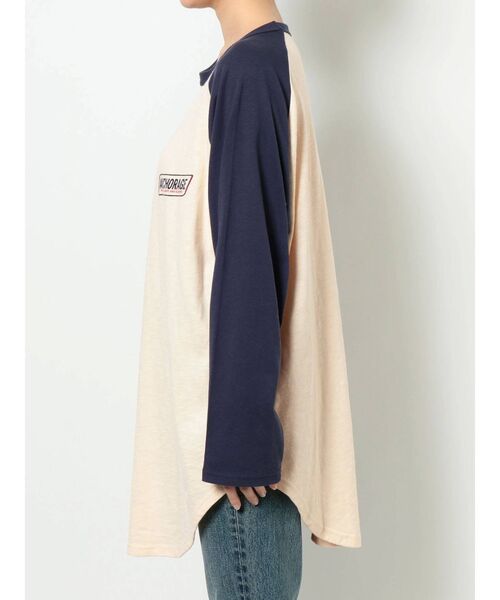 Ungrid(アングリッド)の「ラグランビッグロングスリーブTee(Tシャツ/カットソー・レディース・ネイビー/オフホワイト/グリーン・FREE)」の19枚目の写真