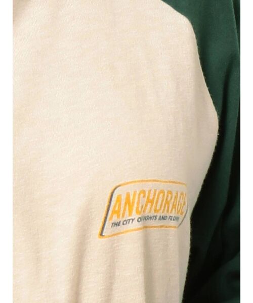 Ungrid(アングリッド)の「ラグランビッグロングスリーブTee(Tシャツ/カットソー・レディース・ネイビー/オフホワイト/グリーン・FREE)」の7枚目の写真