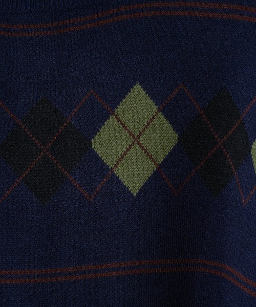 Alpinus(アルピナス)の「Alpinus - アーガイルニットプルオーバー(ニット/セーター・メンズ・ネイビー/グレー・MEDIUM/SMALL)」の17枚目の写真