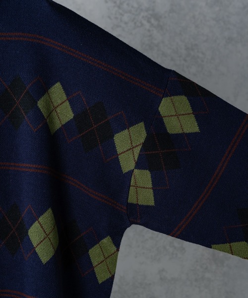 Alpinus(アルピナス)の「Alpinus - アーガイルニットプルオーバー(ニット/セーター・メンズ・ネイビー/グレー・MEDIUM/SMALL)」の19枚目の写真