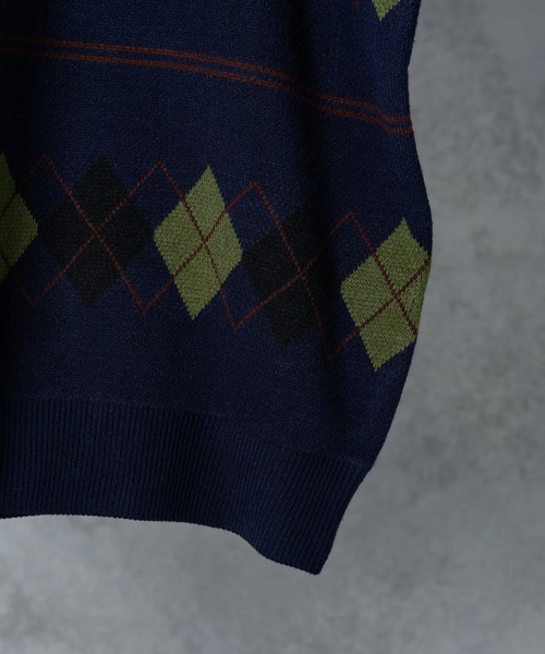 Alpinus(アルピナス)の「Alpinus - アーガイルニットプルオーバー(ニット/セーター・メンズ・ネイビー/グレー・MEDIUM/SMALL)」の20枚目の写真