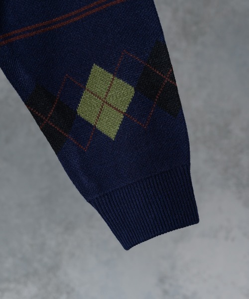 Alpinus(アルピナス)の「Alpinus - アーガイルニットプルオーバー(ニット/セーター・メンズ・ネイビー/グレー・MEDIUM/SMALL)」の21枚目の写真