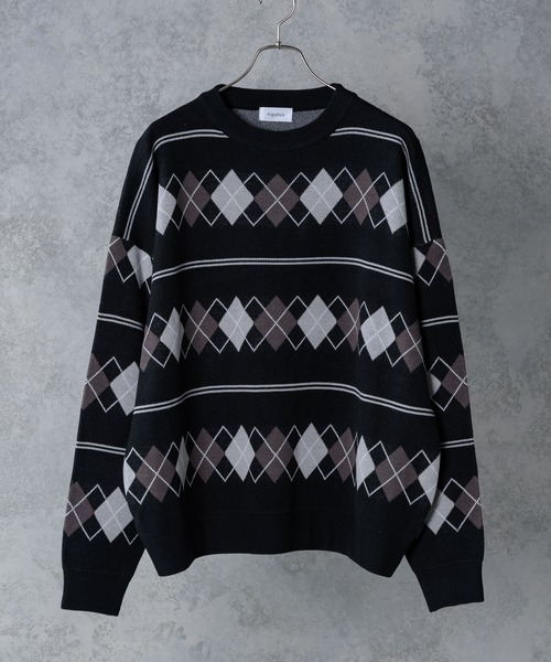 Alpinus(アルピナス)の「Alpinus - アーガイルニットプルオーバー(ニット/セーター・メンズ・ネイビー/グレー・MEDIUM/SMALL)」の22枚目の写真