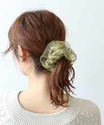 サテン×オーガンジーダブルシュシュ