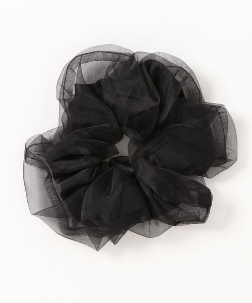 Three Four Time（ｽﾘｰﾌｫｰﾀｲﾑ）の「サテン×オーガンジーダブルシュシュ（シュシュ・レディース・ベージュ/ブラック/グリーン/ピンク・FREE）」の6枚目の写真