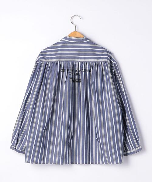 GROOVY COLORS（グルービーカラーズ）の「◆＜GROOVY COLORS(グルービーカラーズ)＞TJ ストライプ シャツジャケット 130cm-140cm（ブルゾン・キッズ・ネイビー・130cm/140cm）」の8枚目の写真