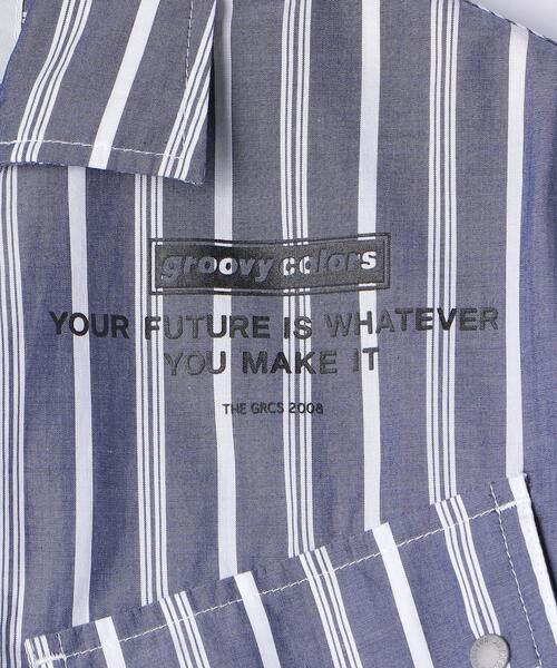 GROOVY COLORS（グルービーカラーズ）の「◆＜GROOVY COLORS(グルービーカラーズ)＞TJ ストライプ シャツジャケット 130cm-140cm（ブルゾン・キッズ・ネイビー・130cm/140cm）」の6枚目の写真