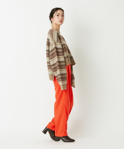 CIAOPANIC（チャオパニック）の「【WEB限定】フェアアイル柄ショートニット（ニット/セーター・レディース・ベージュ/グレー/ホワイト×レッド/アイボリー・FREE）」の20枚目の写真