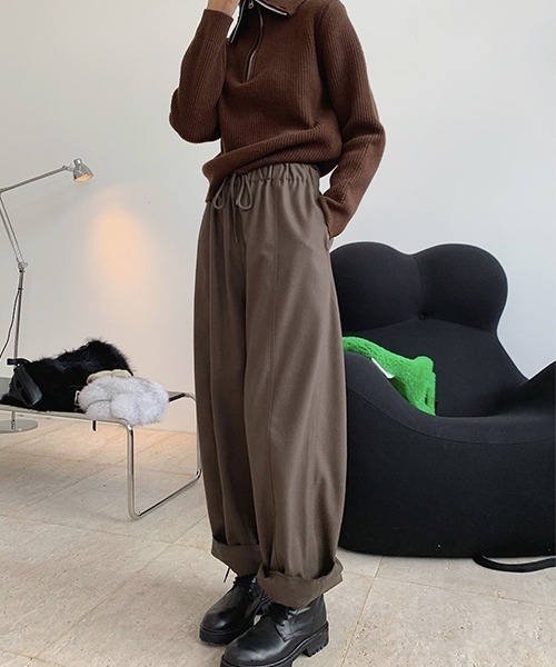 chuclla(チュクラ)の「【chuclla】【2021AW】 Wide volume casual pants chw21a062(その他パンツ・レディース・モスグリーン/モカ・FREE)」の3枚目の写真