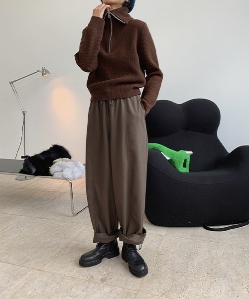 chuclla(チュクラ)の「【chuclla】【2021AW】 Wide volume casual pants chw21a062(その他パンツ・レディース・モスグリーン/モカ・FREE)」の6枚目の写真