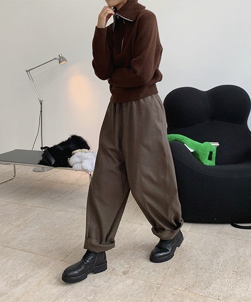 chuclla(チュクラ)の「【chuclla】【2021AW】 Wide volume casual pants chw21a062(その他パンツ・レディース・モスグリーン/モカ・FREE)」の7枚目の写真