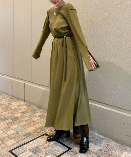 Kastane（カスタネ）の「サーマルフレア袖マキシワンピース（ワンピース・レディース・ブラウン/カーキ・FREE）」の13枚目の写真