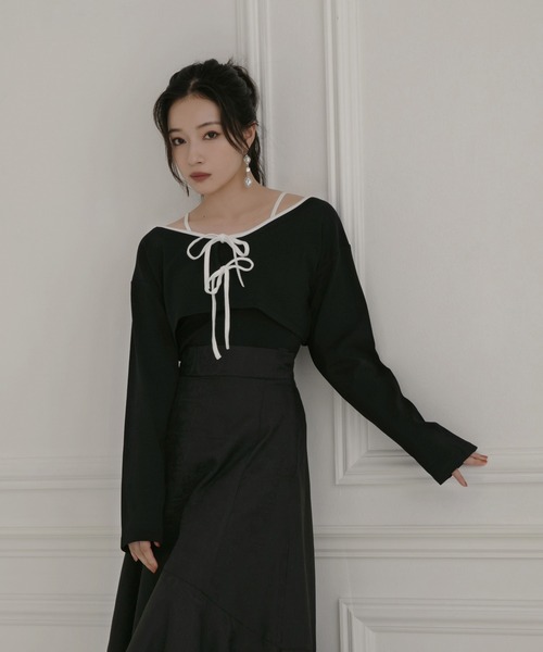 ANDGEEBEE（アンジービー）の「リボンアンサンブル（アンサンブル・レディース・ブラック×ブラック/ブラック×ホワイト・MEDIUM）」の14枚目の写真