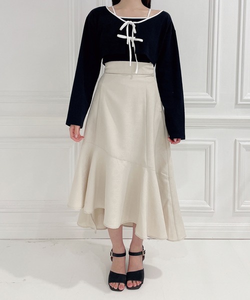 ANDGEEBEE（アンジービー）の「リボンアンサンブル（アンサンブル・レディース・ブラック×ブラック/ブラック×ホワイト・MEDIUM）」の11枚目の写真