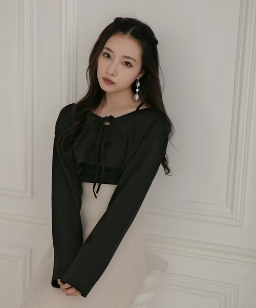 ANDGEEBEE（アンジービー）の「リボンアンサンブル（アンサンブル・レディース・ブラック×ブラック/ブラック×ホワイト・MEDIUM）」の12枚目の写真