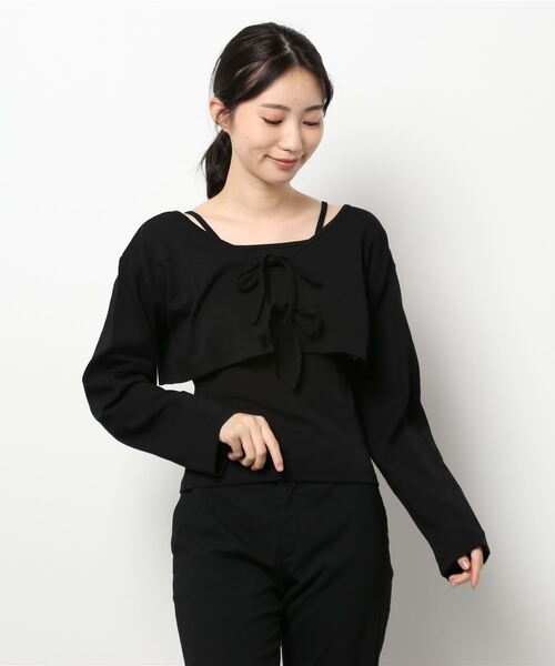 ANDGEEBEE（アンジービー）の「リボンアンサンブル（アンサンブル・レディース・ブラック×ブラック/ブラック×ホワイト・MEDIUM）」の10枚目の写真