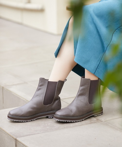 Rewde（ルゥデ）の「タンクソールサイドゴアブーティ（1R18-BT01）（ブーツ・レディース・ブラック/ブラウン・LL/S/M/L）」の14枚目の写真