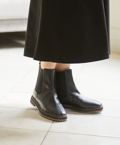 Rewde（ルゥデ）の「タンクソールサイドゴアブーティ（1R18-BT01）（ブーツ・レディース・ブラック/ブラウン・LL/S/M/L）」の15枚目の写真