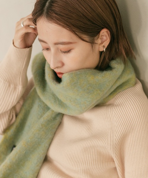 Kastane（カスタネ）の「【カタログ掲載アイテム】太フリンジマフラー（マフラー・レディース・ブラウン/サックスブルー/イエロー/オレンジ/アイボリー/モカ・FREE）」の8枚目の写真