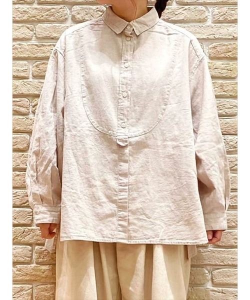 Samansa Mos2(サマンサ モスモス)の「ドルマン風シャツ(シャツ/ブラウス・レディース・ブラック/ベージュ/マスタード/モカ・フリ-)」の3枚目の写真