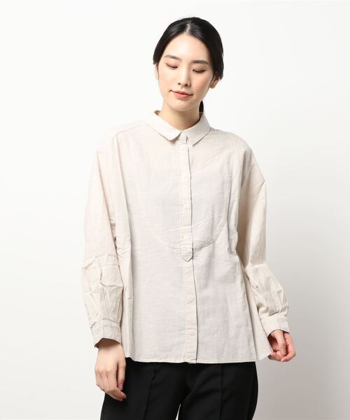 Samansa Mos2(サマンサ モスモス)の「ドルマン風シャツ(シャツ/ブラウス・レディース・ブラック/ベージュ/マスタード/モカ・フリ-)」の7枚目の写真