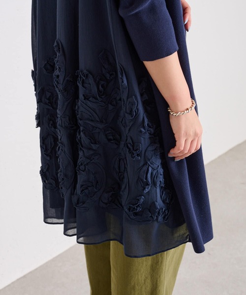 BEARDSLEY（ビアズリー）の「テープ刺繍ロングハオリ（カーディガン/ボレロ・レディース・ベージュ/ネイビー・FREE）」の18枚目の写真