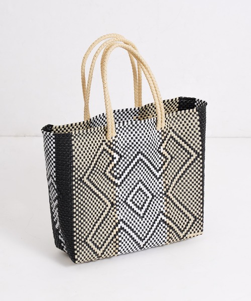 salle de bal（サルデバル）の「柄 メルカドバッグ かごバッグ お買い物バッグ トートバッグ M TANPIN DESIN RAB（かごバッグ・レディース・その他4/その他1/その他2/その他3・FREE）」の2枚目の写真