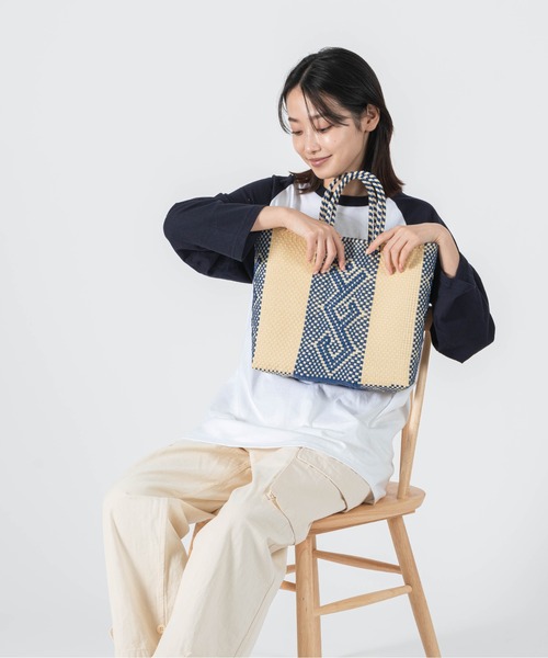 salle de bal（サルデバル）の「柄 メルカドバッグ かごバッグ お買い物バッグ トートバッグ M TANPIN DESIN RAB（かごバッグ・レディース・その他4/その他1/その他2/その他3・FREE）」の4枚目の写真