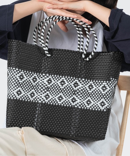 salle de bal（サルデバル）の「柄 メルカドバッグ かごバッグ お買い物バッグ トートバッグ M TANPIN DESIN RAB（かごバッグ・レディース・その他4/その他1/その他2/その他3・FREE）」の11枚目の写真