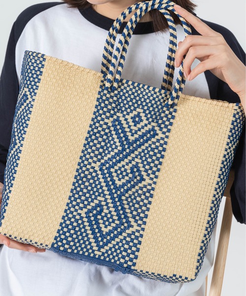 salle de bal（サルデバル）の「柄 メルカドバッグ かごバッグ お買い物バッグ トートバッグ M TANPIN DESIN RAB（かごバッグ・レディース・その他4/その他1/その他2/その他3・FREE）」の18枚目の写真