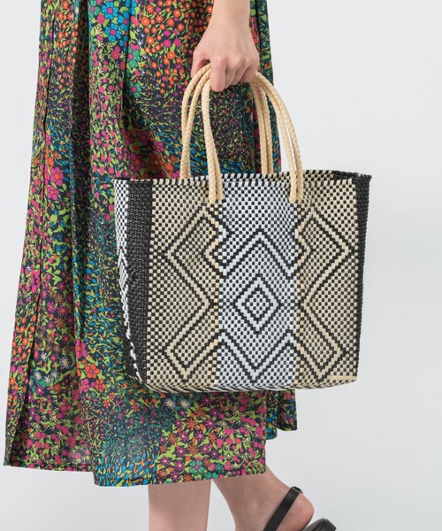 salle de bal（サルデバル）の「柄 メルカドバッグ かごバッグ お買い物バッグ トートバッグ M TANPIN DESIN RAB（かごバッグ・レディース・その他4/その他1/その他2/その他3・FREE）」の13枚目の写真