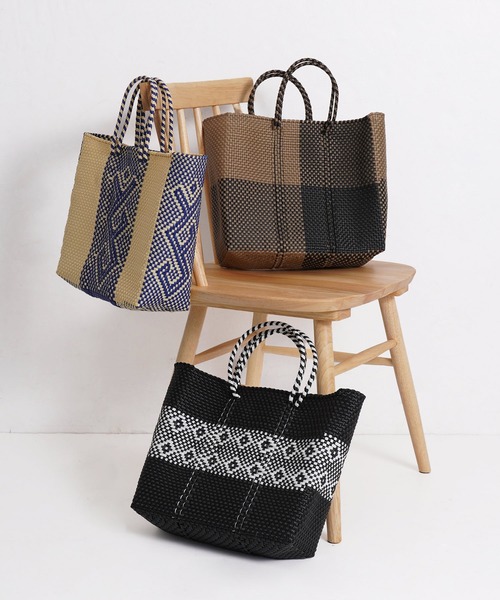 salle de bal（サルデバル）の「柄 メルカドバッグ かごバッグ お買い物バッグ トートバッグ M TANPIN DESIN RAB（かごバッグ・レディース・その他4/その他1/その他2/その他3・FREE）」の9枚目の写真