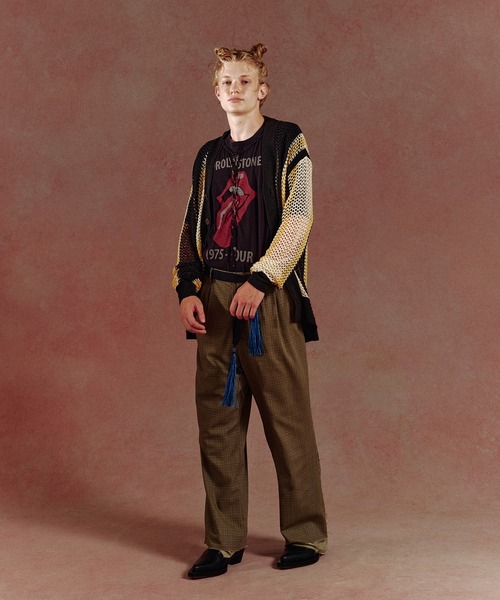 DISCOVERED（ディスカバード）の「DISCOVERED ディスカバード / FRINGE KNIT BELT / DC-SS22-A-01（ベルト・メンズ・ベージュ/ブラック・FREE）」の3枚目の写真