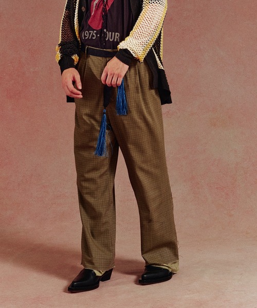 DISCOVERED（ディスカバード）の「DISCOVERED ディスカバード / FRINGE KNIT BELT / DC-SS22-A-01（ベルト・メンズ・ベージュ/ブラック・FREE）」の4枚目の写真