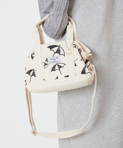 Arnold Palmer（アーノルドパーマー）の「アンブレラパターン キャンバス シェア トート（トートバッグ・レディース・ブラック/ホワイト/グレイッシュベージュ/ネイビー/ライトブルー/インディゴブルー・F）」の2枚目の写真