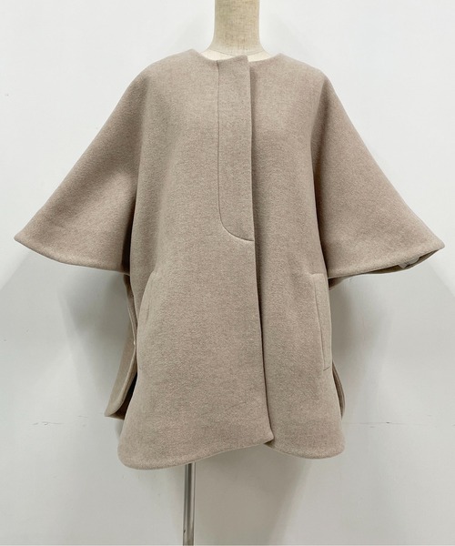 PICCIN（ピッチン）の「【日本製】サイドパールポンチョコート（Super130's）（ポンチョ・レディース・ブラック/キャメル/ピンクベージュ・M）」の18枚目の写真