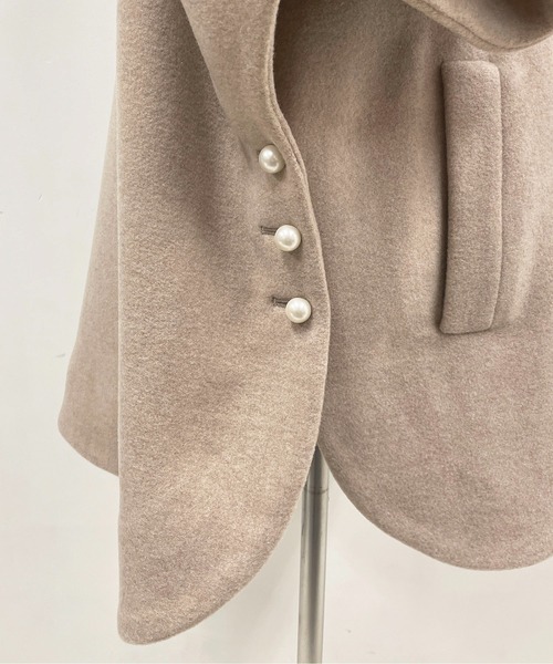 PICCIN（ピッチン）の「【日本製】サイドパールポンチョコート（Super130's）（ポンチョ・レディース・ブラック/キャメル/ピンクベージュ・M）」の19枚目の写真