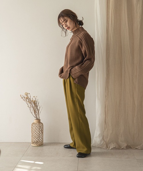 rectangle(レクタングル)の「ダブルタックスラックスパンツ(スラックス・レディース・ブラウン/オリーブ・MEDIUM/LARGE)」の9枚目の写真