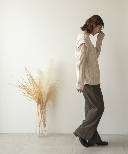 rectangle(レクタングル)の「ダブルタックスラックスパンツ(スラックス・レディース・ブラウン/オリーブ・MEDIUM/LARGE)」の13枚目の写真