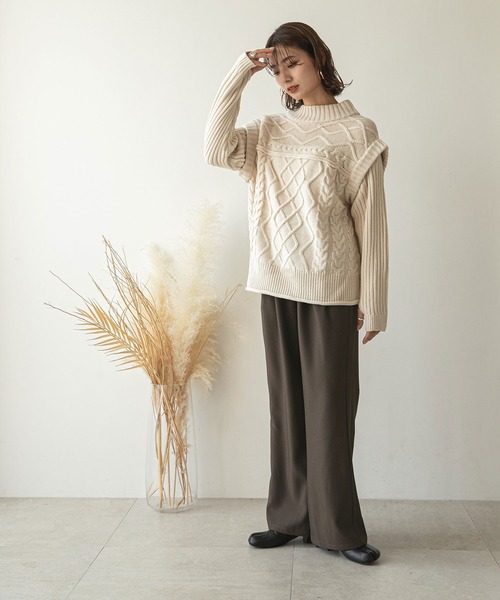 rectangle(レクタングル)の「ダブルタックスラックスパンツ(スラックス・レディース・ブラウン/オリーブ・MEDIUM/LARGE)」の15枚目の写真