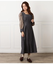 CHILLE（チル）の「スクエアネックリブドッキングワンピース（ワンピース）」