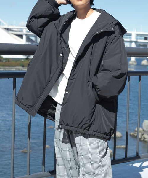 PairPair（ペアペア）の「中綿フェイクダウンジャケット(ユニセックス)（ダウンジャケット/コート・レディース・ブラック・MEDIUM/LARGE）」の3枚目の写真