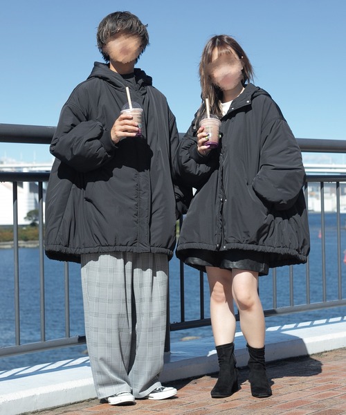 PairPair（ペアペア）の「中綿フェイクダウンジャケット(ユニセックス)（ダウンジャケット/コート・レディース・ブラック・MEDIUM/LARGE）」の6枚目の写真